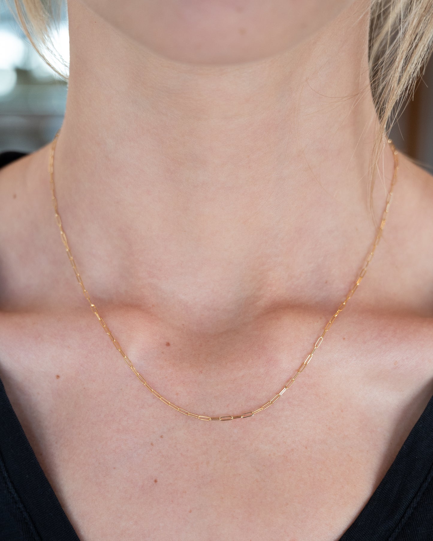 18" Paperclip Chain Necklace 14k Yellow Gold