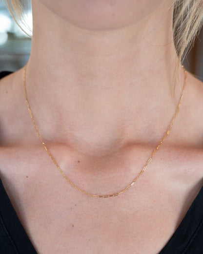 18" Paperclip Chain Necklace 14k Yellow Gold