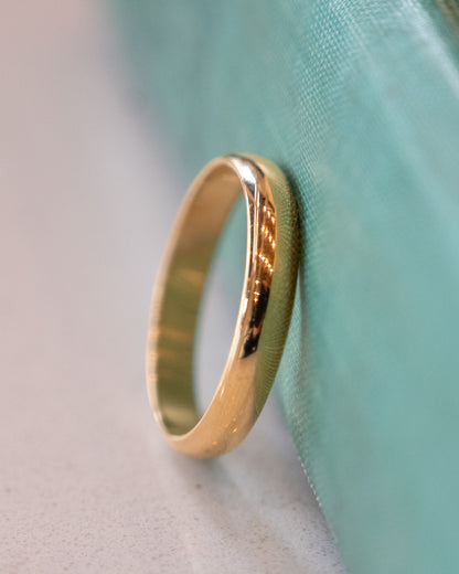 Men's Half Round Wedding Band 10k Yellow Gold