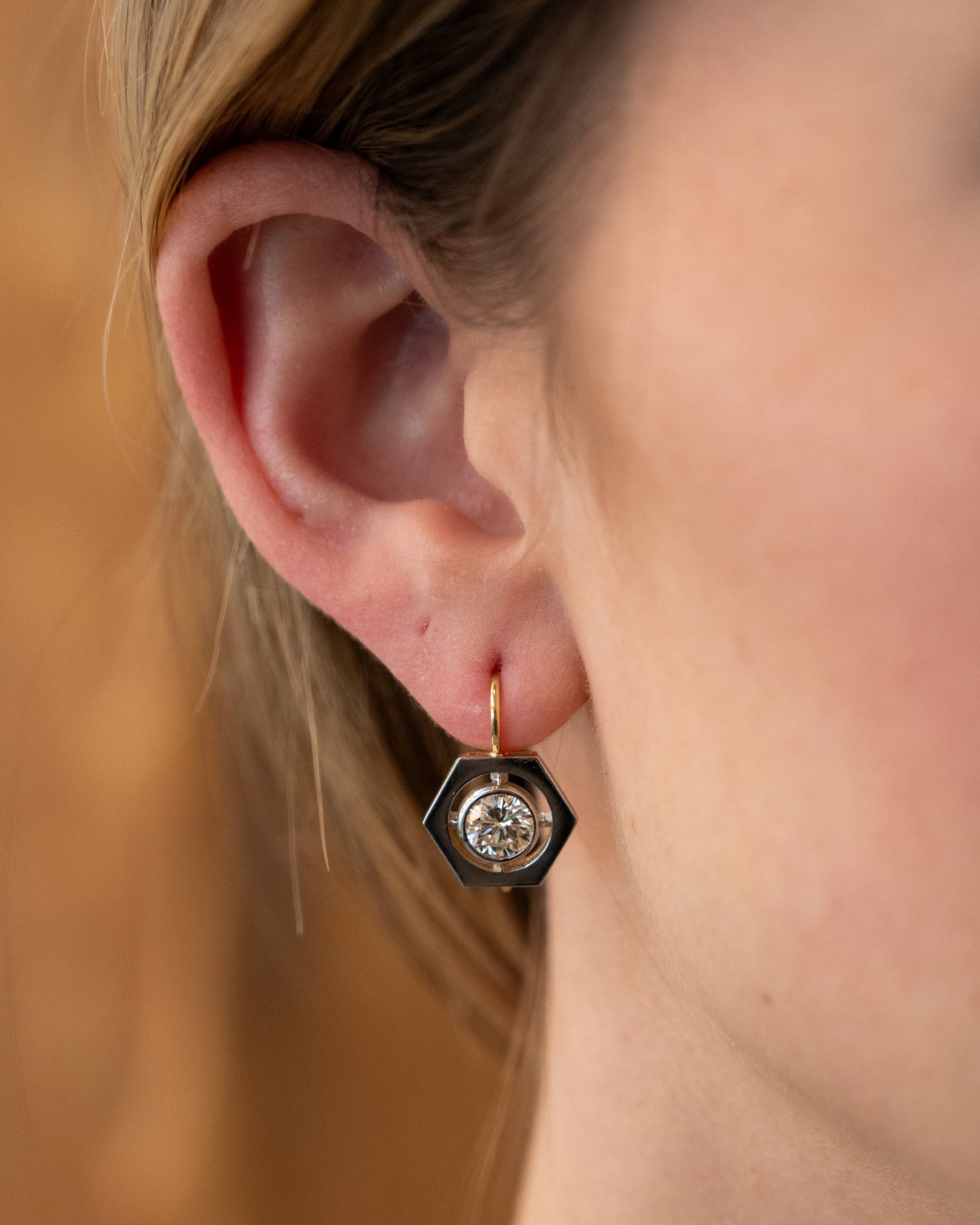2.00 Transitional Diamond Drop Earrings Platinum & 18k