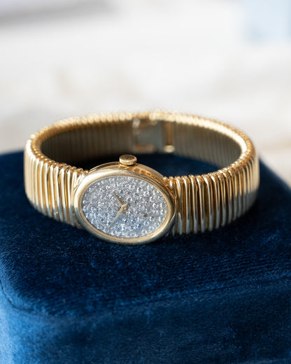 1980s Piaget Ladies Rose Cut Diamond Watch 18k