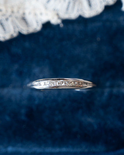 .11 Vintage Diamond Wedding Band 14k White Gold