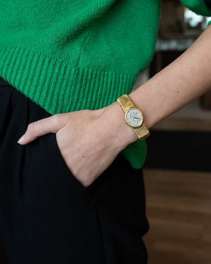 1980s Piaget Ladies Rose Cut Diamond Watch 18k