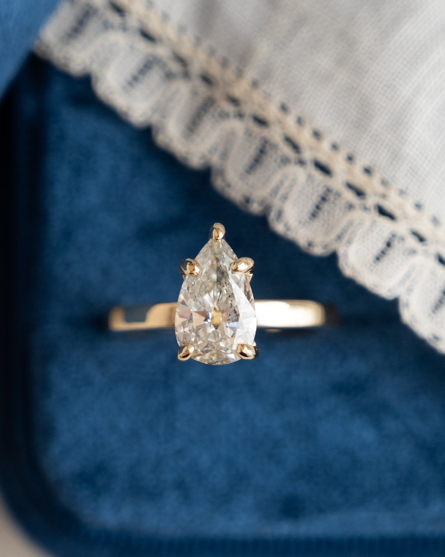 2.17 GIA Pear Diamond Solitaire Engagement Ring 14k