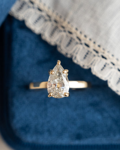 2.17 GIA Pear Diamond Solitaire Engagement Ring 14k
