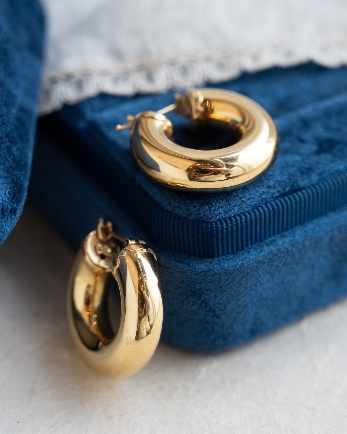 Puffy Tube Hoop Earrings 18k Yellow Gold