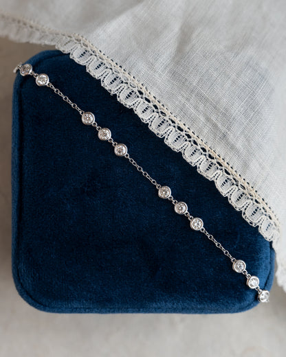 1.46 Diamond By The Yard Bracelet 14k White Gold