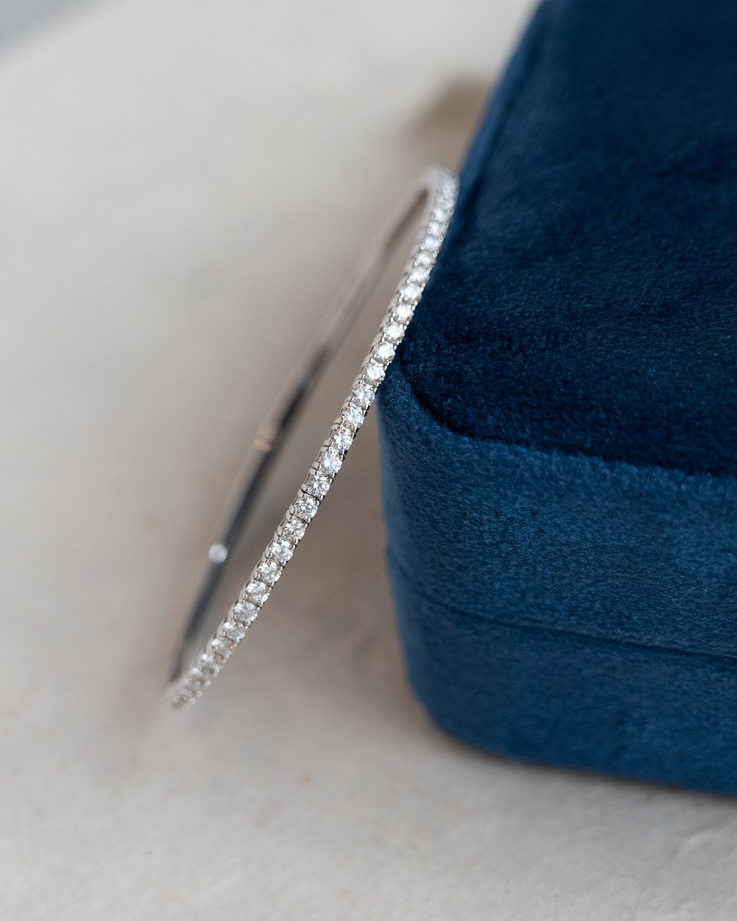 1.57 Flexible Diamond Bangle Bracelet 14k White Gold