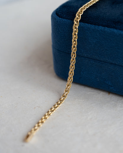 8" Wheat Chain Bracelet 14k Yellow Gold