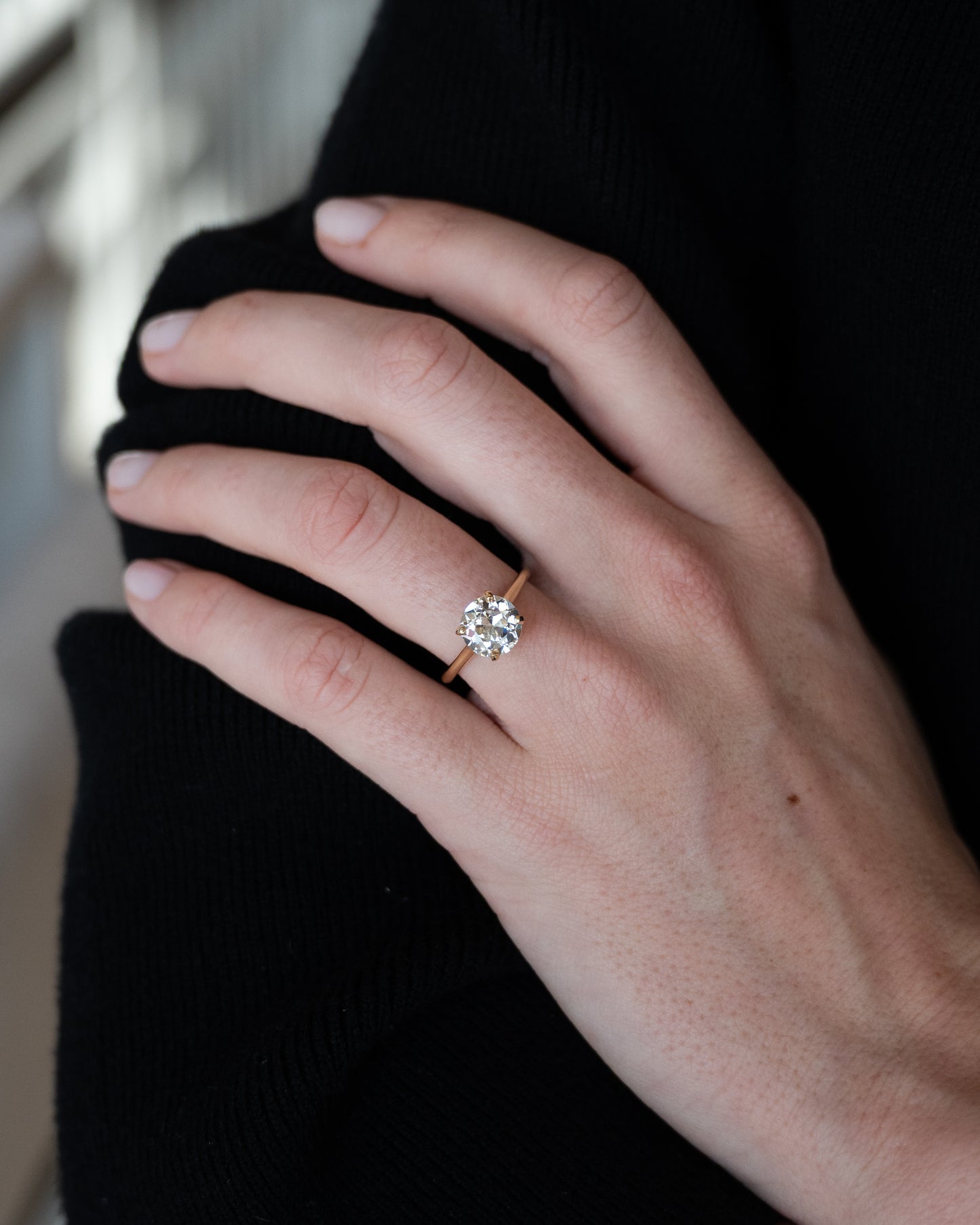 2.13 GIA Old European Diamond Engagement Ring 18k