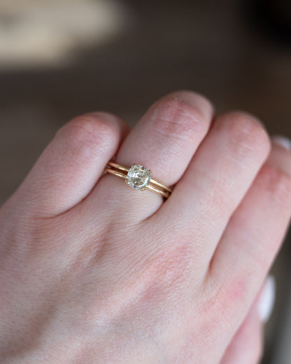 1.37 GIA Octagon Step Cut Diamond Engagement Ring 14k