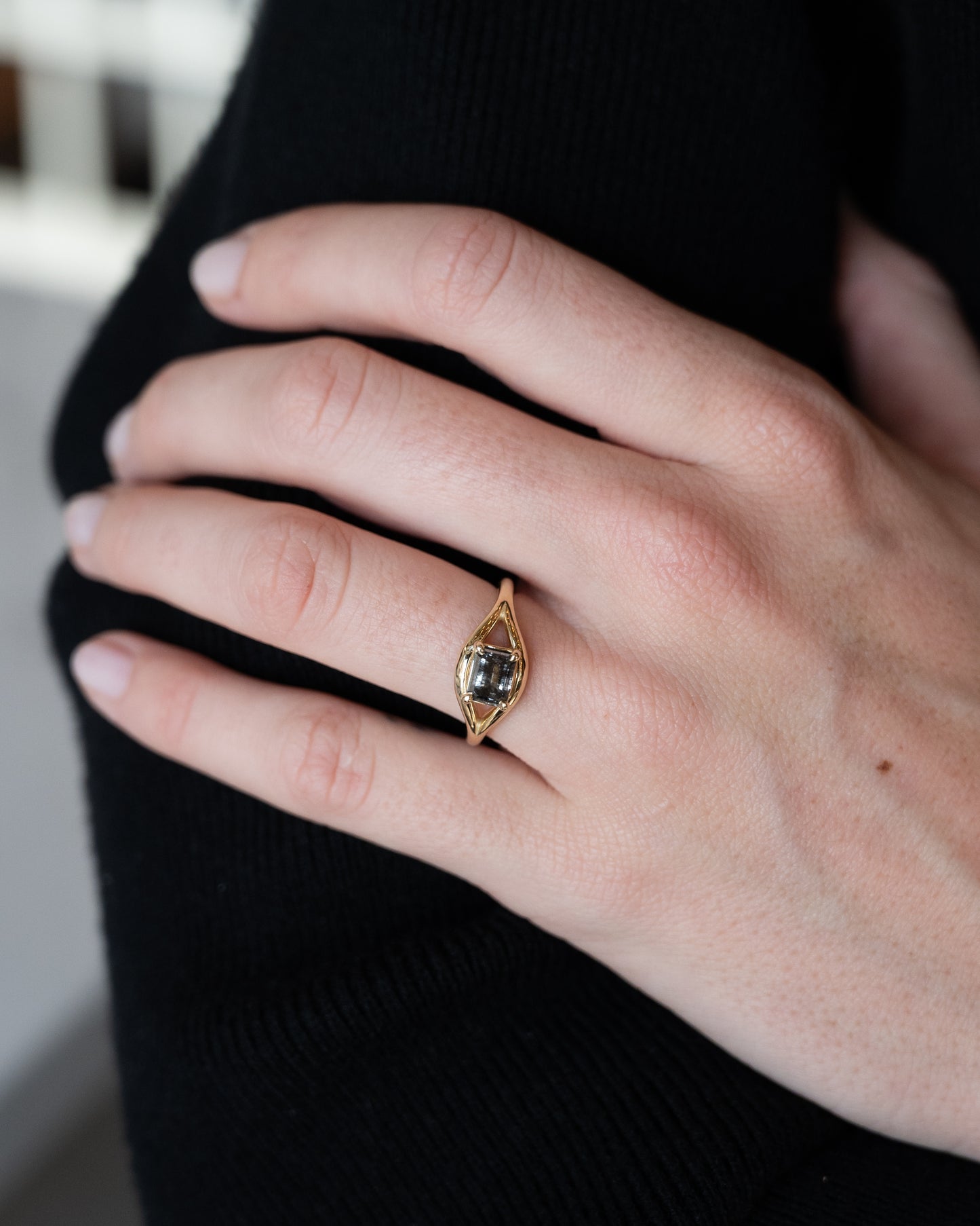 1.09 Emerald Cut Diamond Engagement Ring 14k