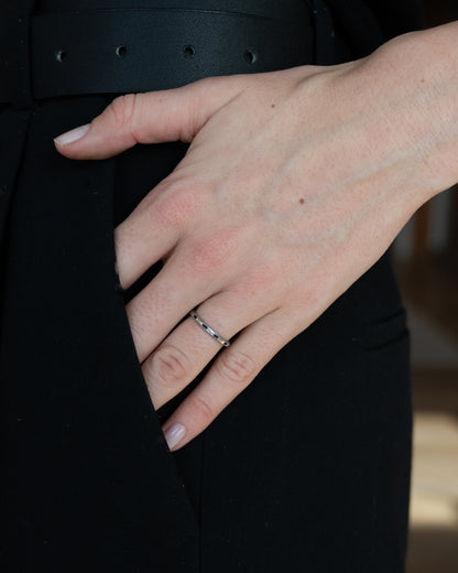 .13 Antique Art Deco Sapphire Wedding Band Platinum