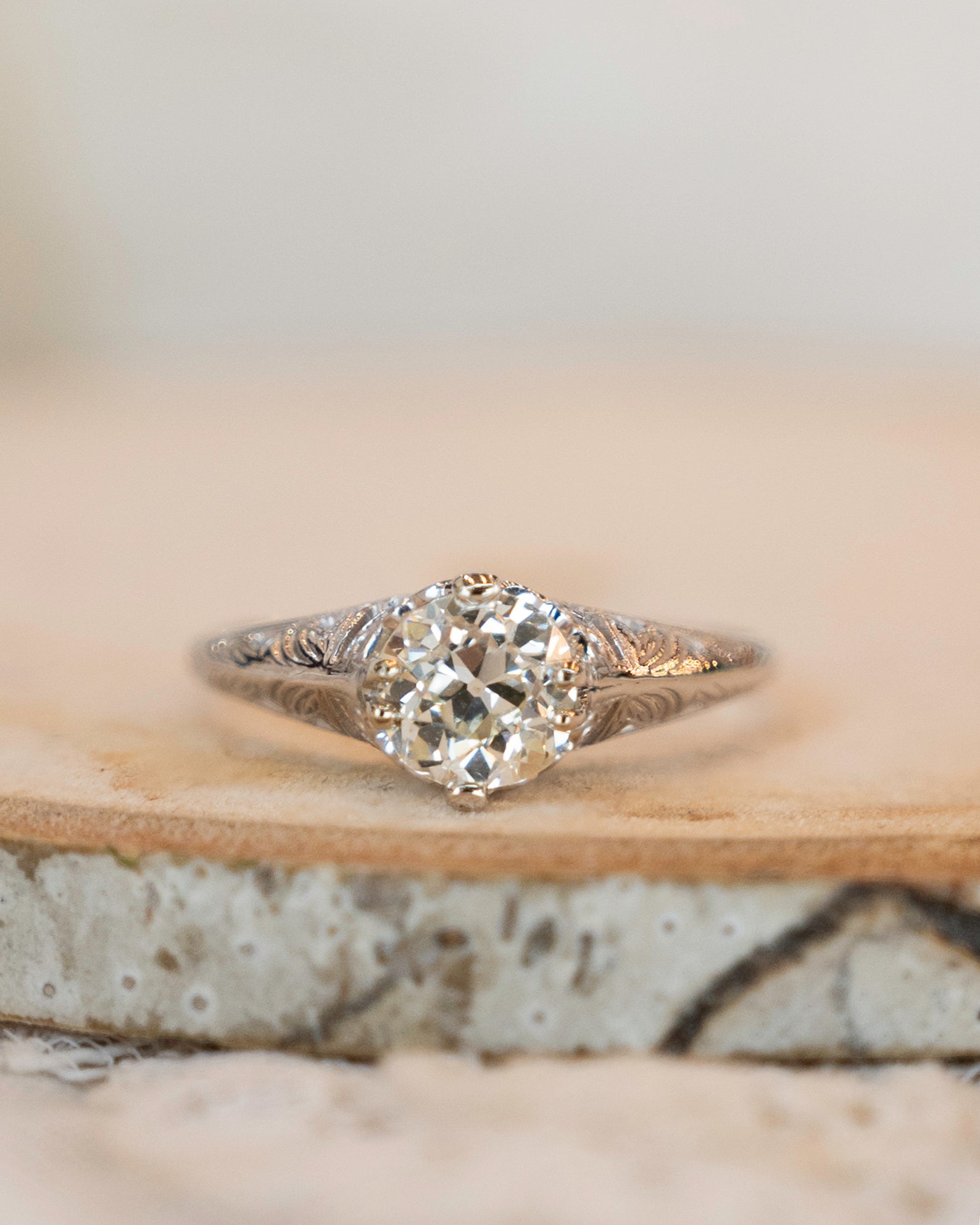 99 Vintage Deco Diamond Engagement Ring 18k – Filigree Jewelers
