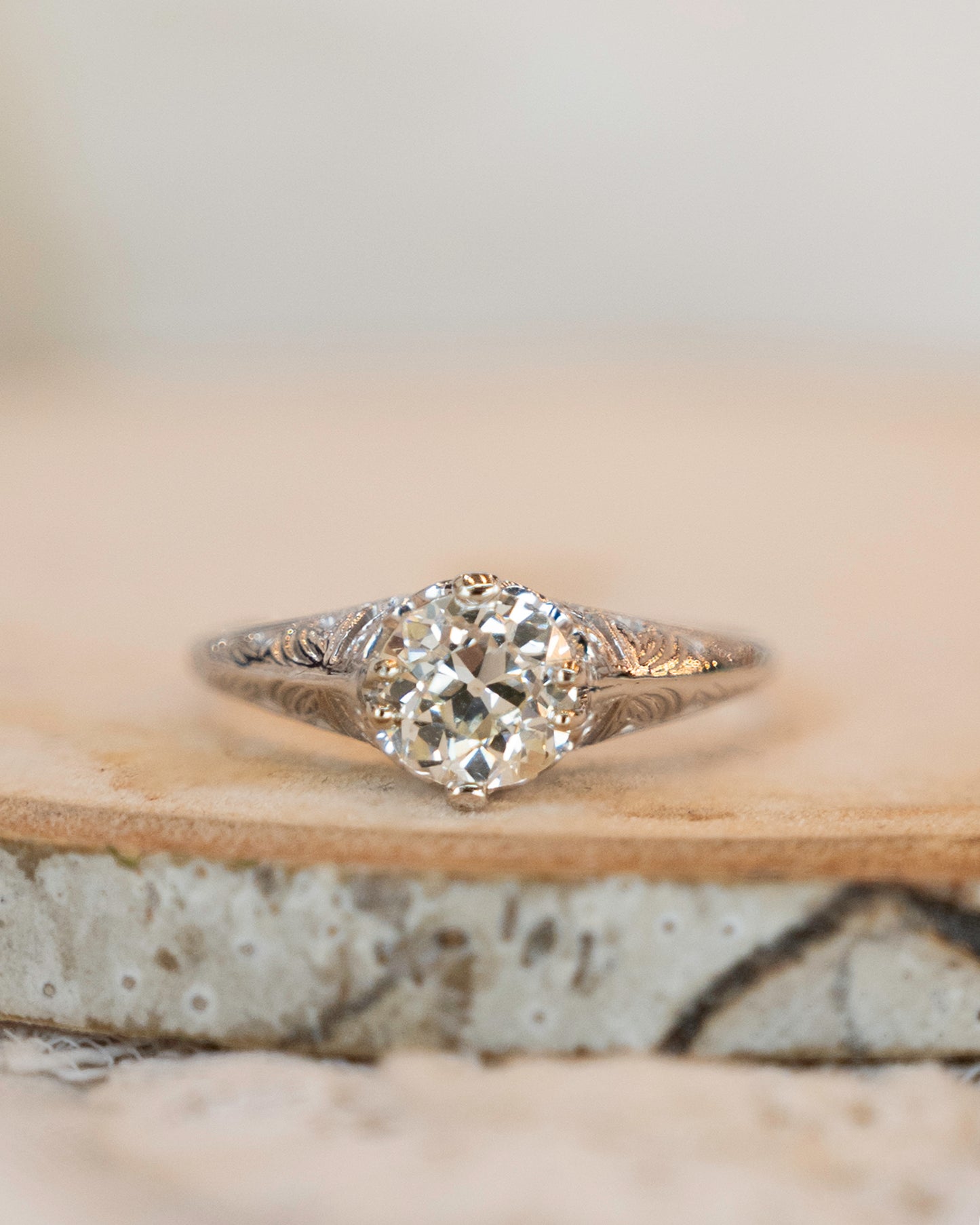 .99 Vintage Deco Diamond Engagement Ring 18k