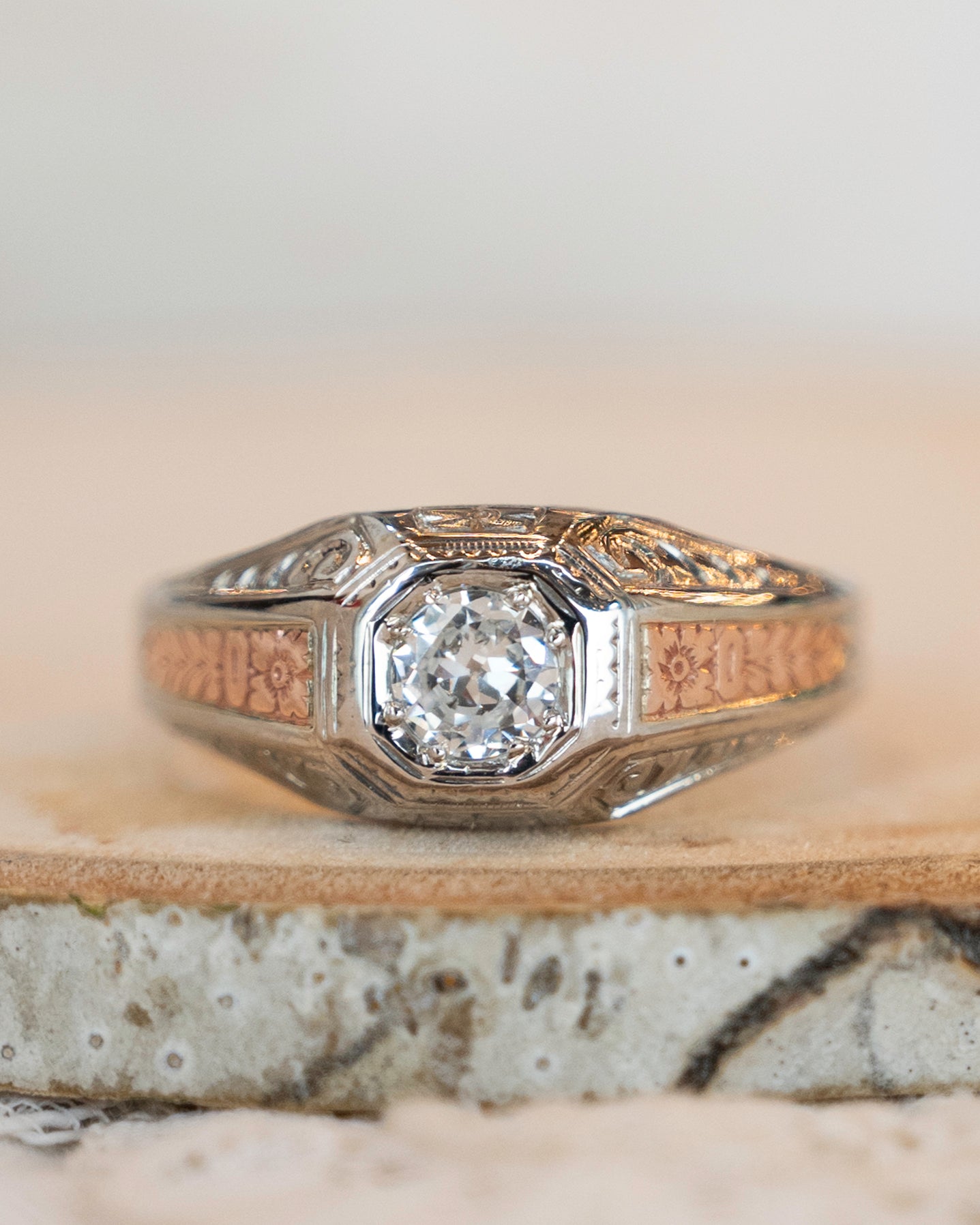 .35 Vintage Art Deco Diamond Engagement Ring 18k