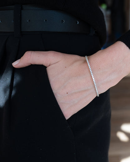 1.57 Flexible Diamond Bangle Bracelet 14k White Gold