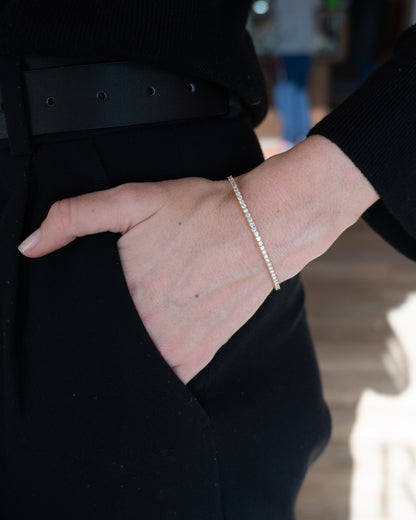 1.42 Diamond Bangle Bracelet 14k Yellow Gold