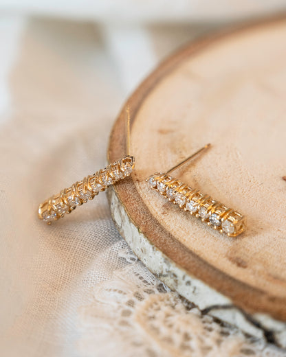 .46 Diamond Bar Earrings in 14k Yellow Gold