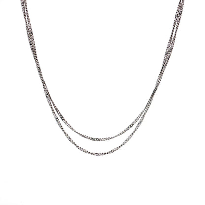 Alfieri St John Double Chain Necklace 18k White Gold