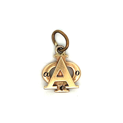 Alpha Phi Greek Charm in 14k Yellow Gold