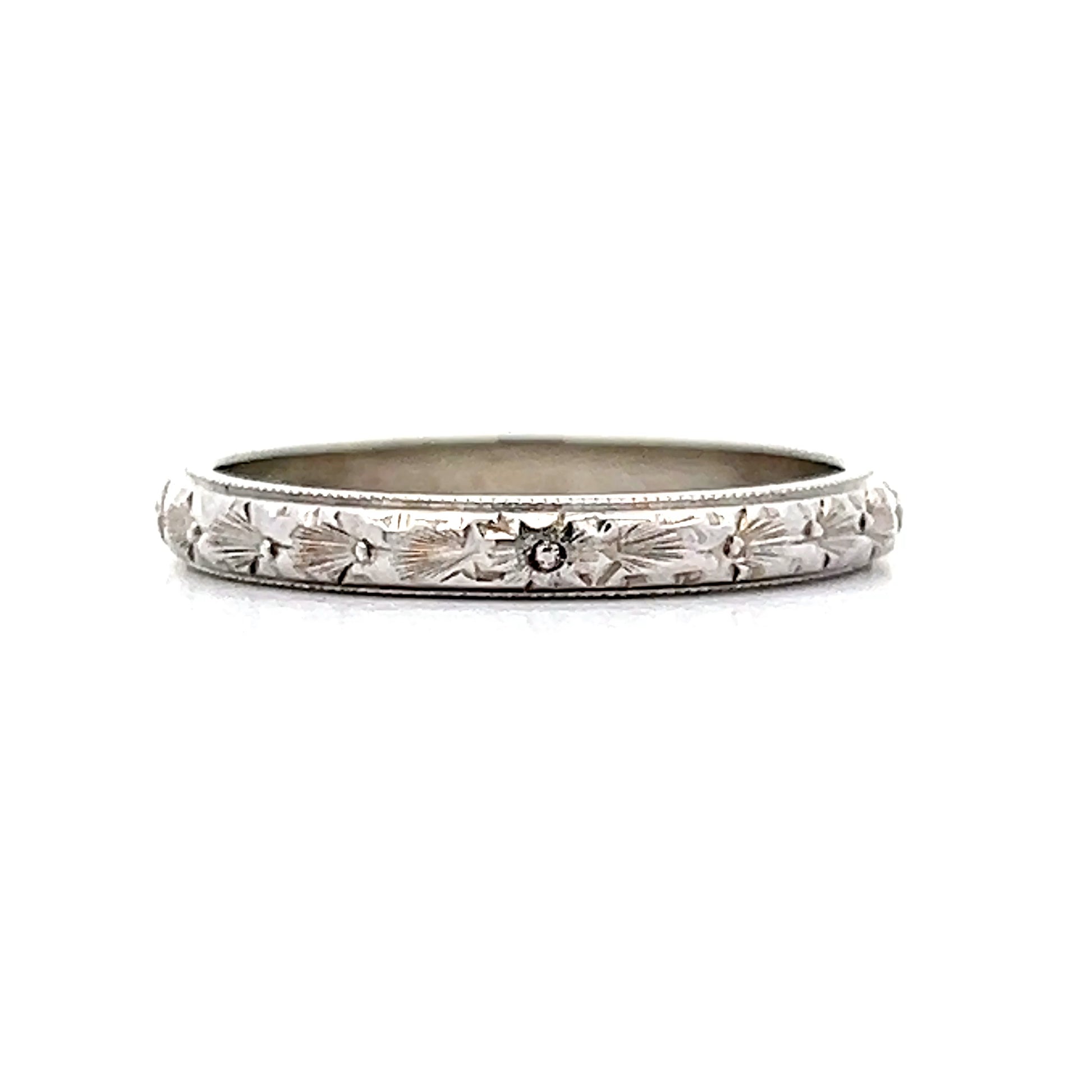 Antique 1920s Deco Orange Blossom Band in 18k