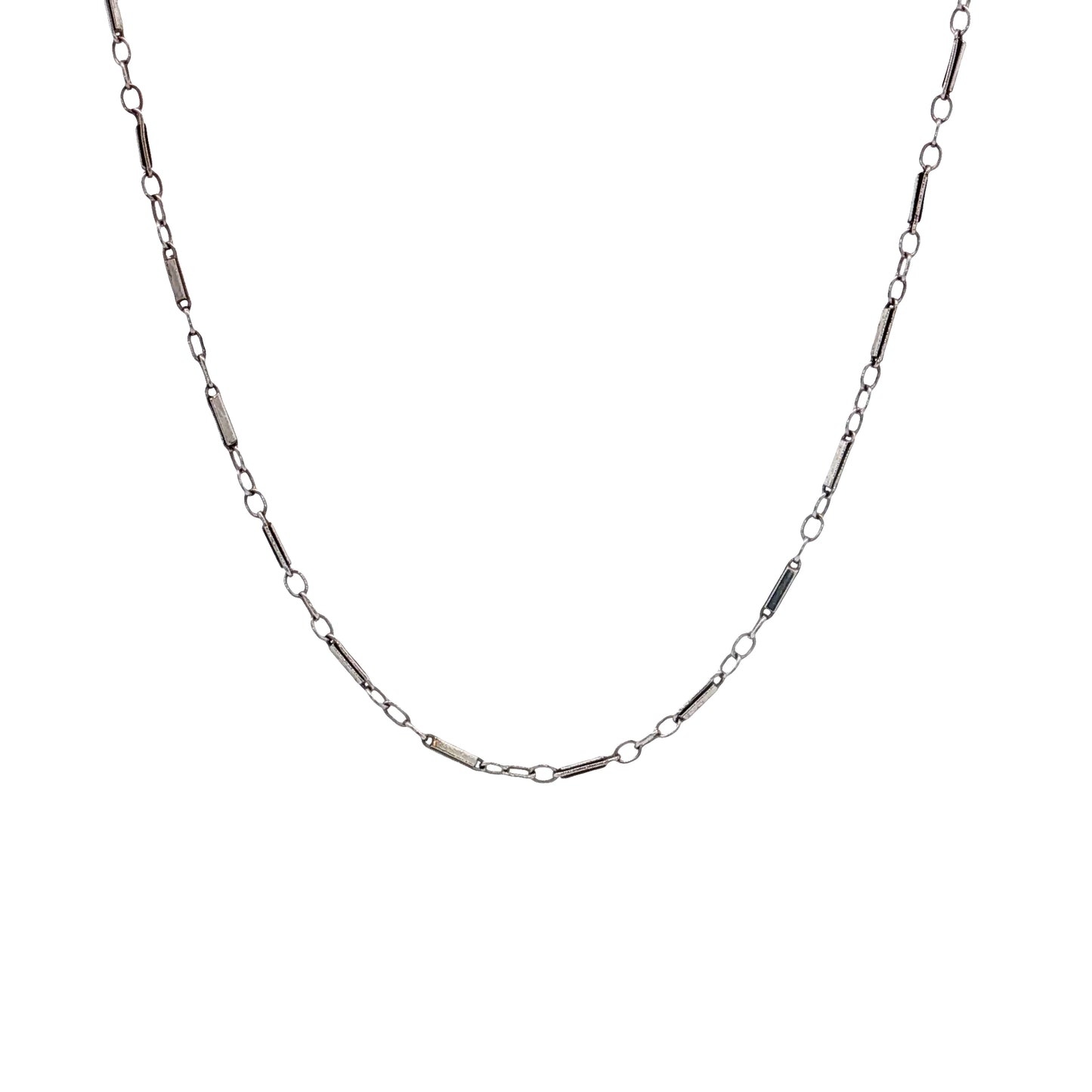 Antique Art Deco Chain Necklace in 14k White Gold