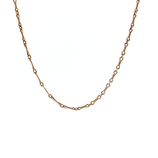 Antique Art Deco Link Necklace 14k Rose Gold