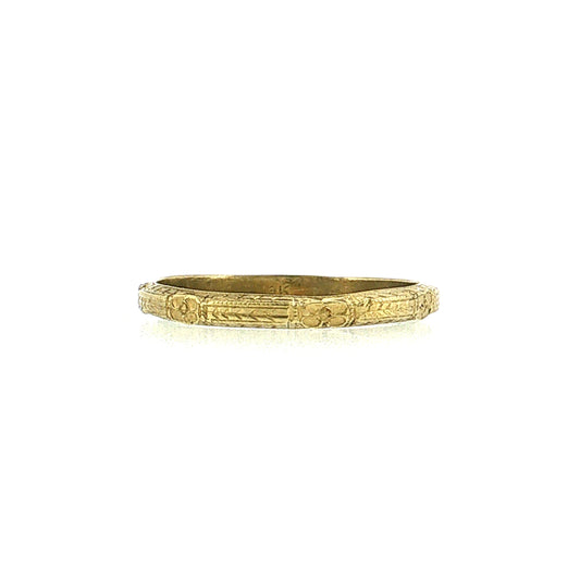 Antique Art Deco Orange Blossom Men's Wedding Band 18k