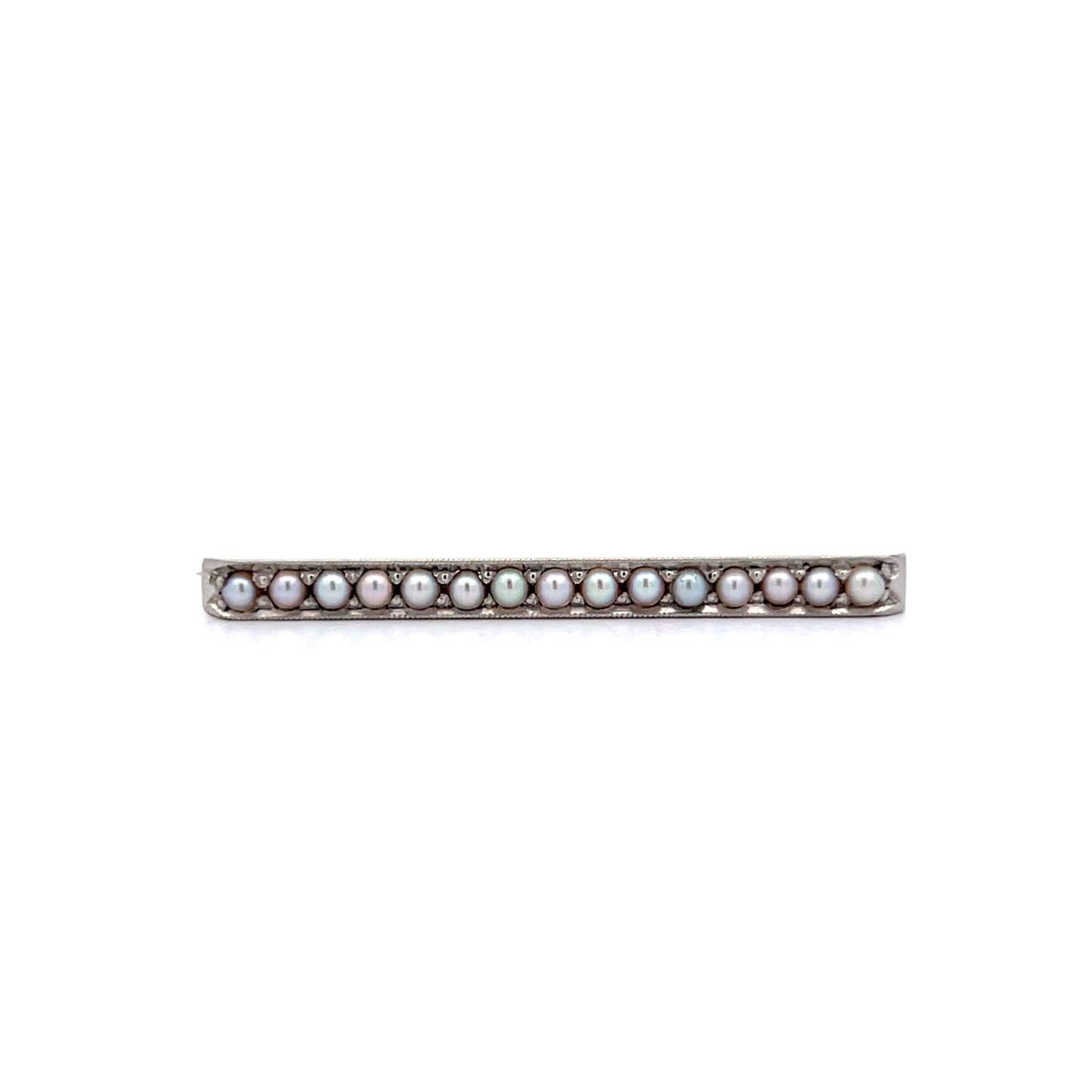 Antique Art Deco Pearl Brooch 14k Two-Tone Gold