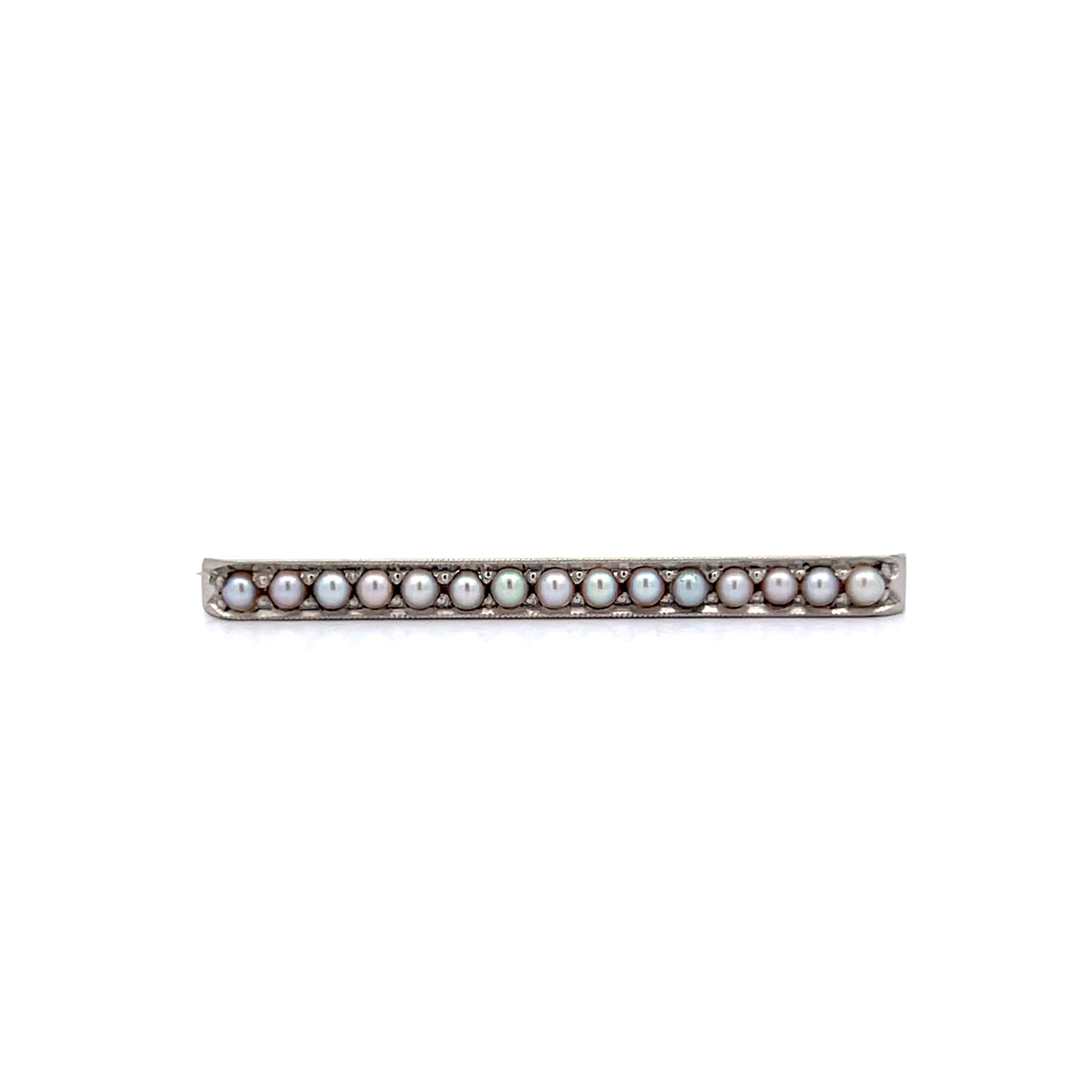Antique Art Deco Pearl Brooch 14k Two-Tone Gold