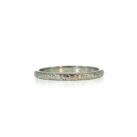 Antique Art Deco Orange Blossom Wedding Band 18k