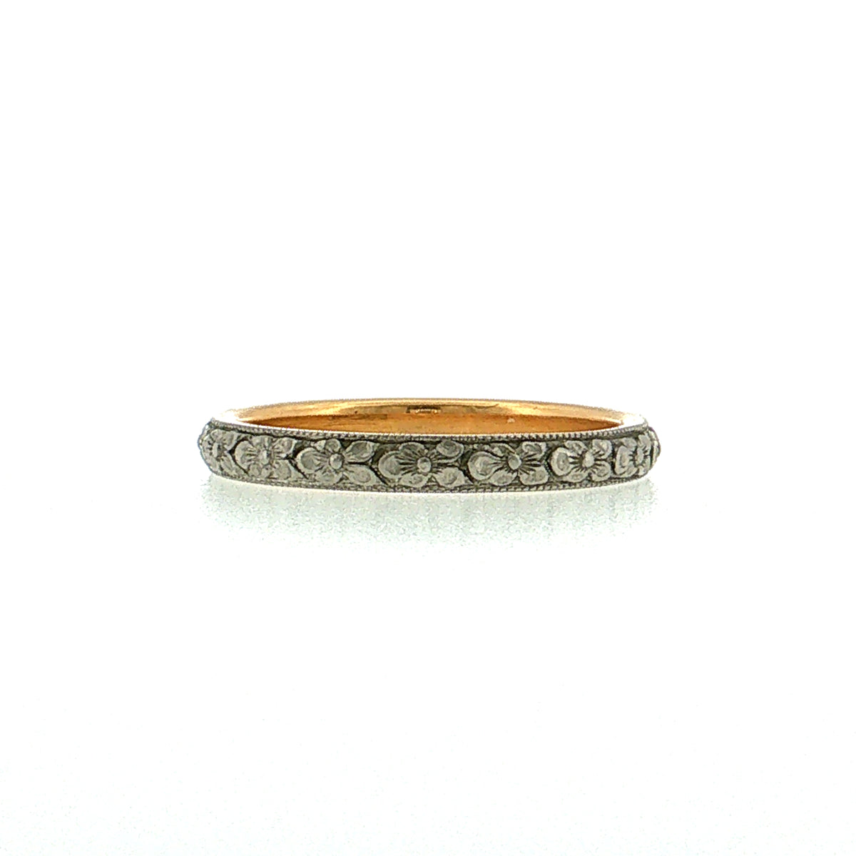 Antique Edwardian Orange Blossom Wedding Band 18k