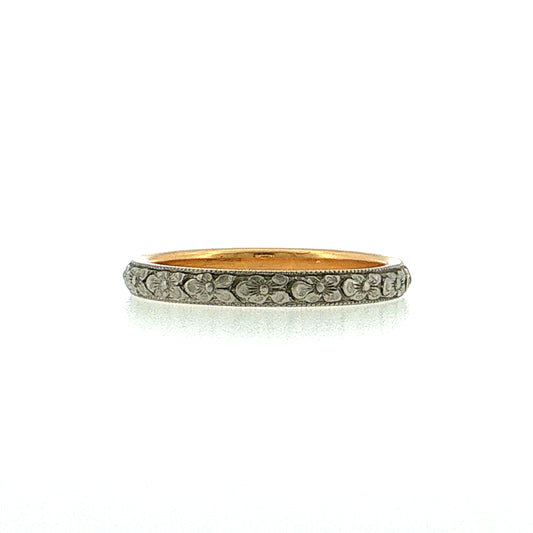 Antique Edwardian Orange Blossom Wedding Band 18k