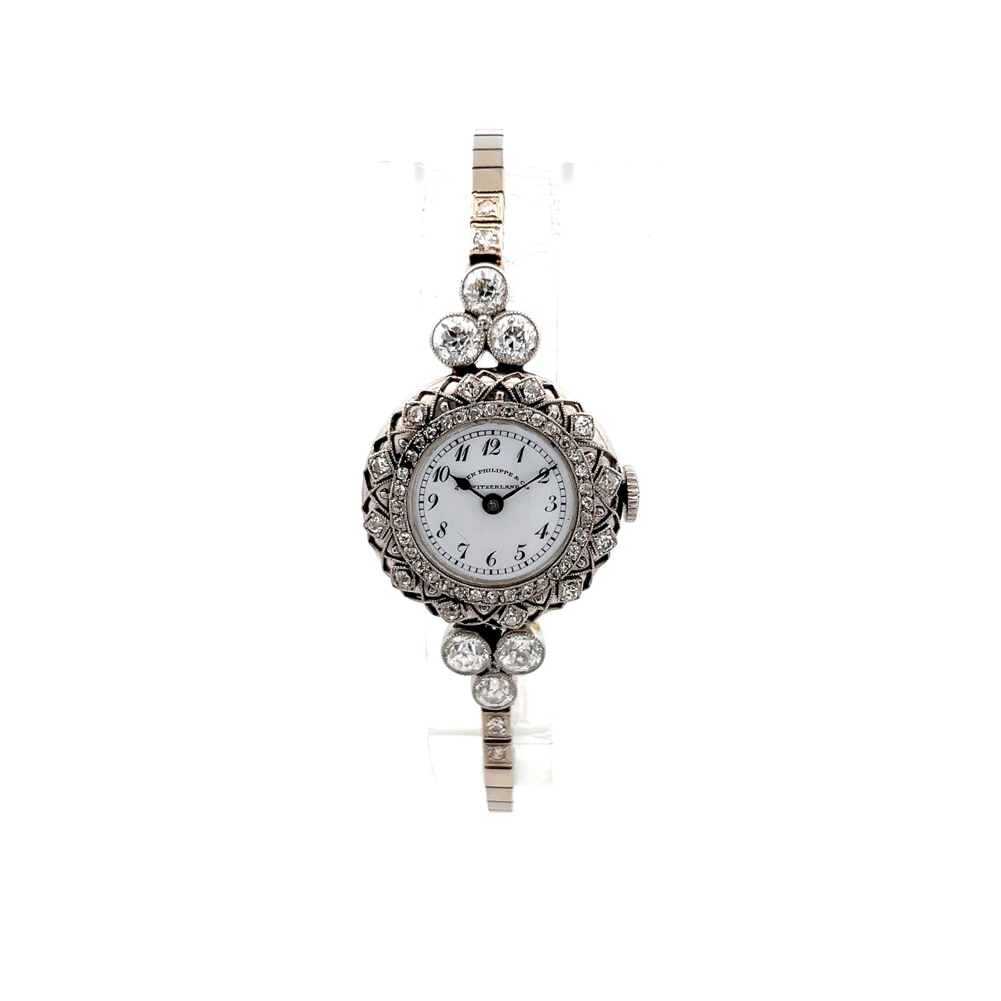 Antique Edwardian Patek Philippe Diamond Dress Watch Platinum