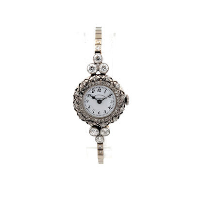 Antique Edwardian Patek Philippe Diamond Dress Watch Platinum