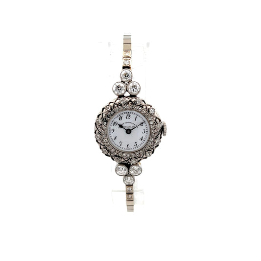 Antique Edwardian Patek Philippe Diamond Dress Watch Platinum