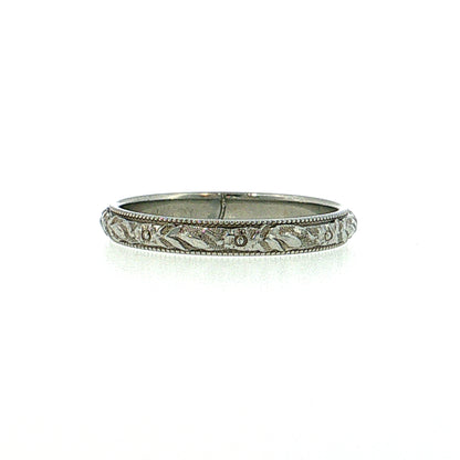 Antique Men's Art Deco Orange Blossom Wedding Band 18k