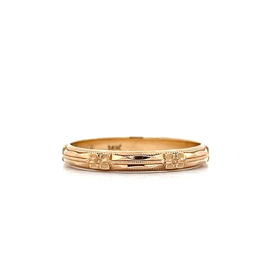 Antique Orange Blossom Wedding Band in 14k