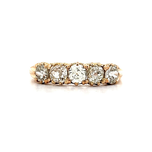 Antique Victorian 5 Stone Diamond Band in 14k