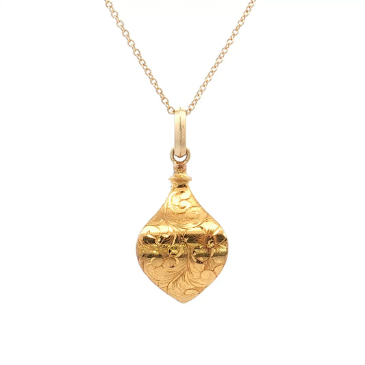 Antique Victorian Arabesque Pendant Necklace 14k