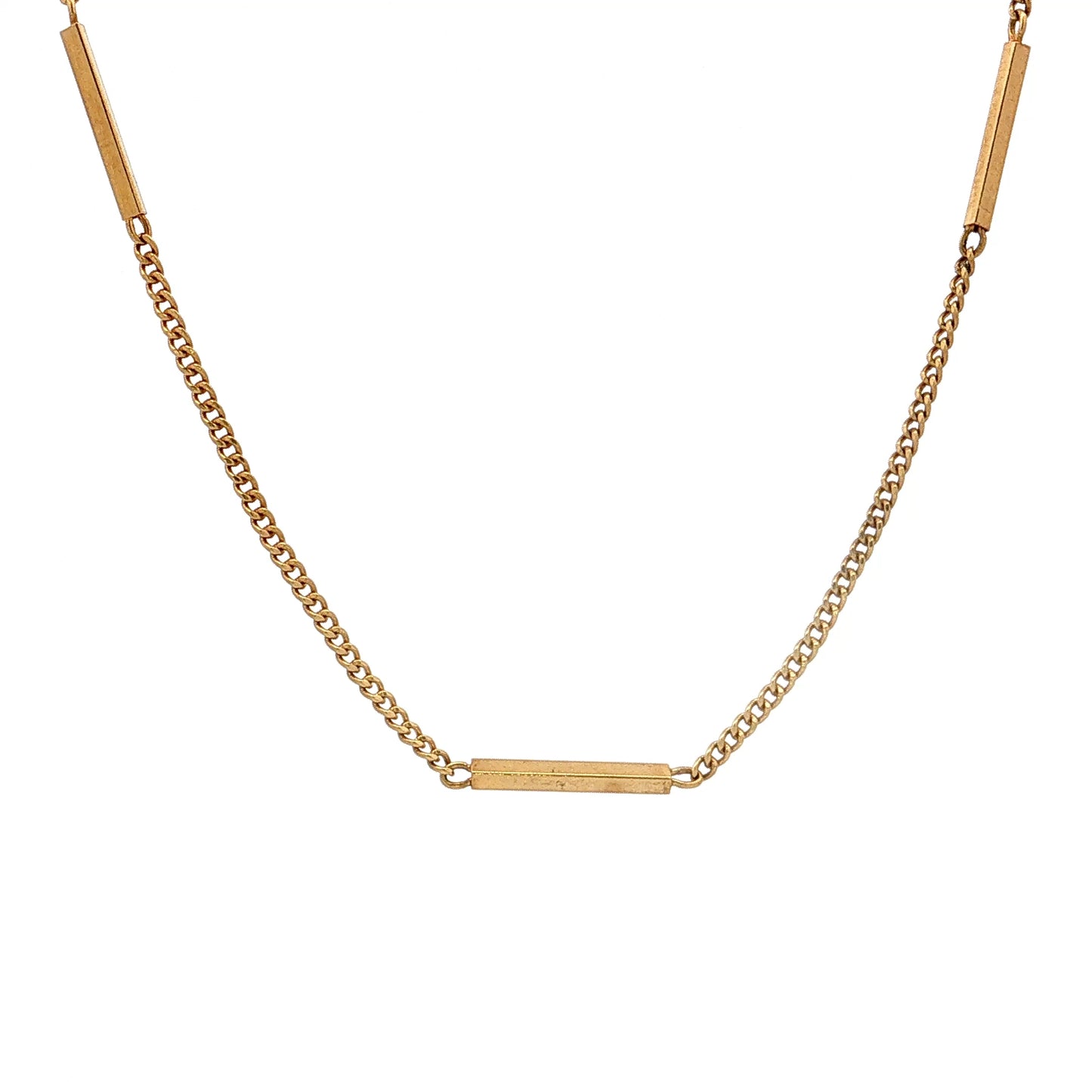 Antique Victorian Bar Link Chain Necklace 18k