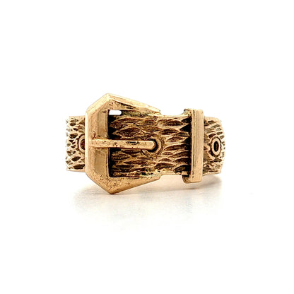Antique Victorian Buckle Ring 10k Yellow Gold