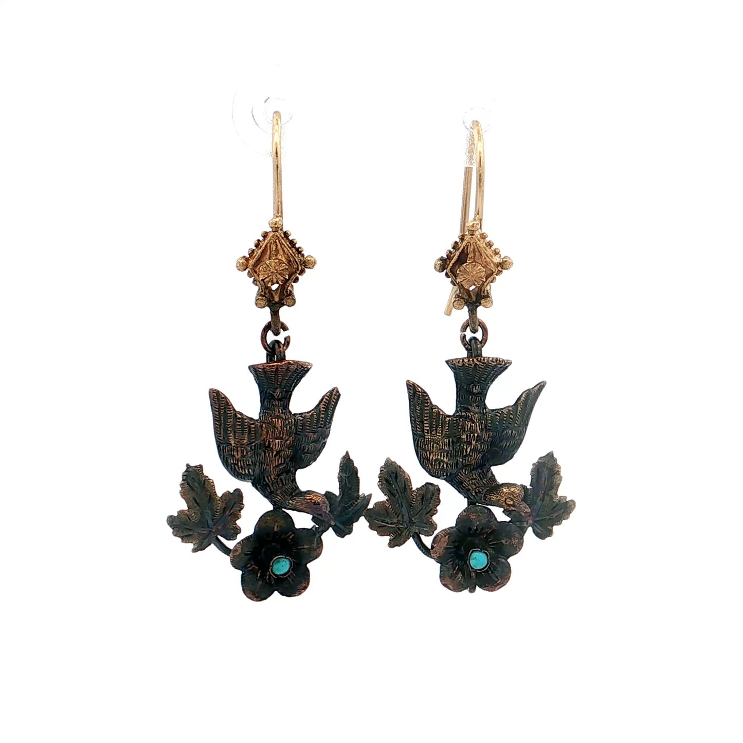 Antique Victorian Butterfly Earring & Brooch Set 14/10k