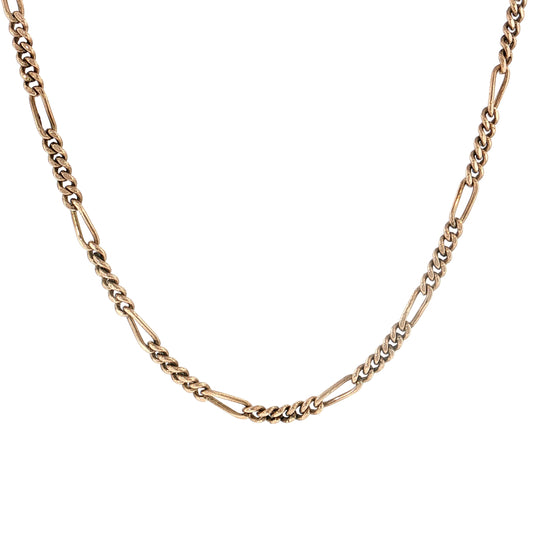 Antique Victorian Curb Chain Necklace 14k Yellow Gold