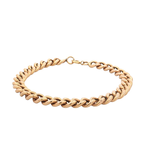 Antique Victorian Curb Link Bracelet 18K Rose Gold