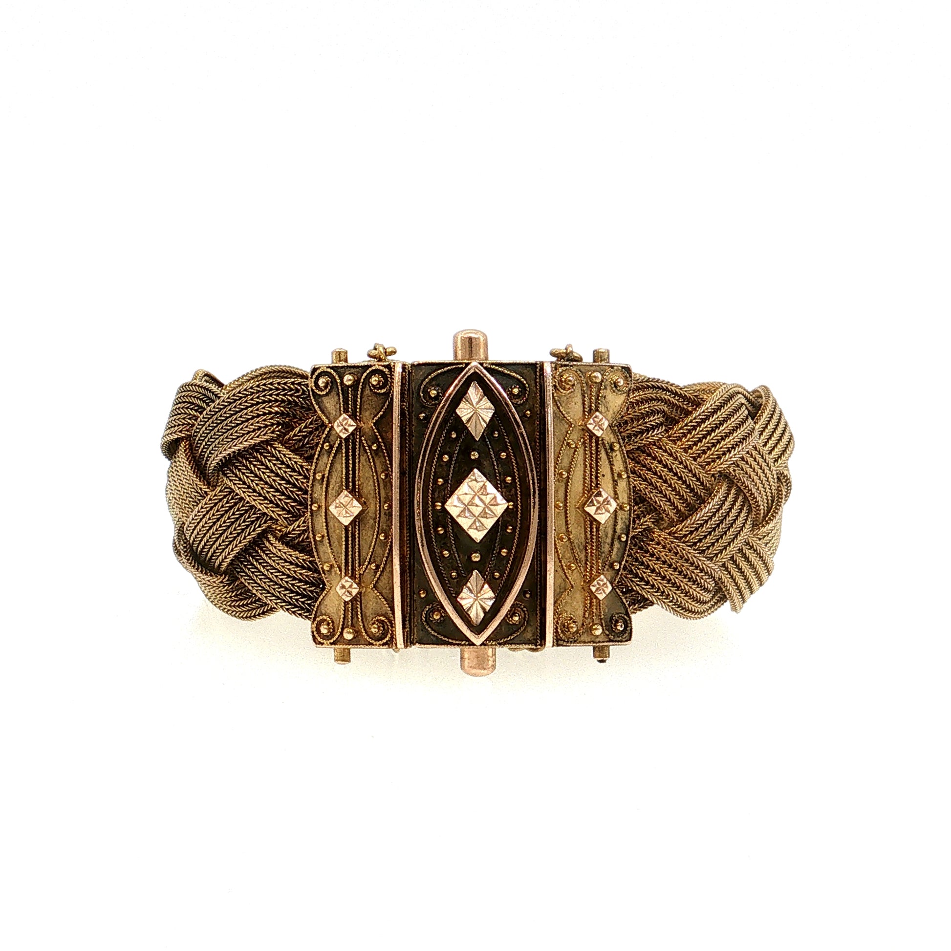Antique Victorian Gold Mesh Bracelet 14k