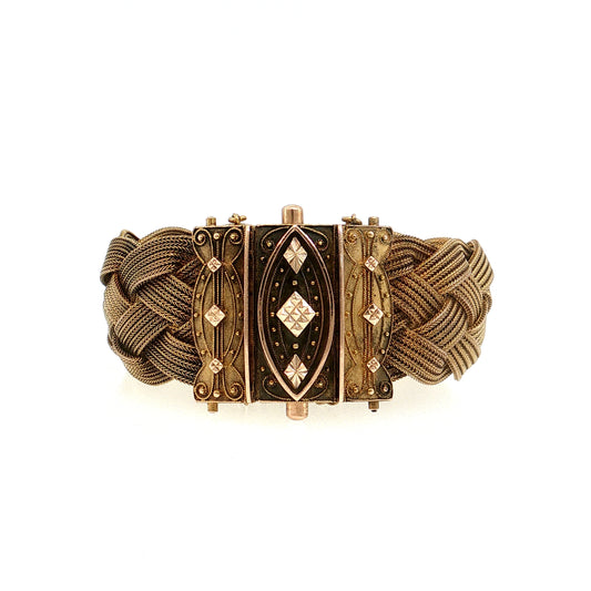Antique Victorian Gold Mesh Bracelet 14k