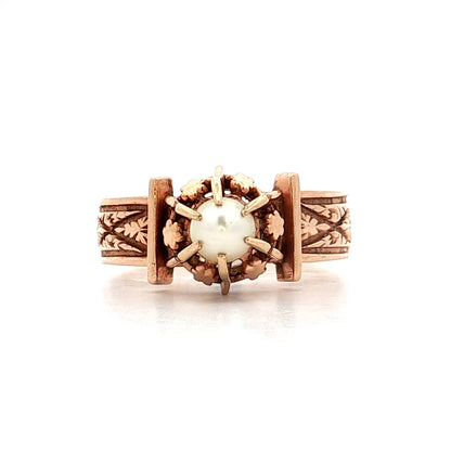 Antique Victorian Pearl Ring 14k Rose Gold