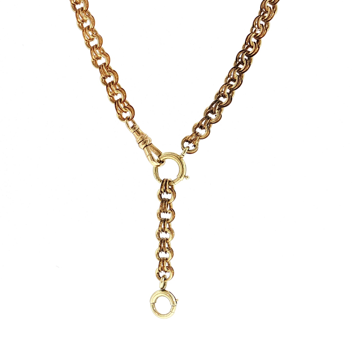 Antique Victorian Rolo Chain Necklace 14k Yellow Gold
